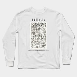 Vintage Mammal Skeleton Illustration Long Sleeve T-Shirt